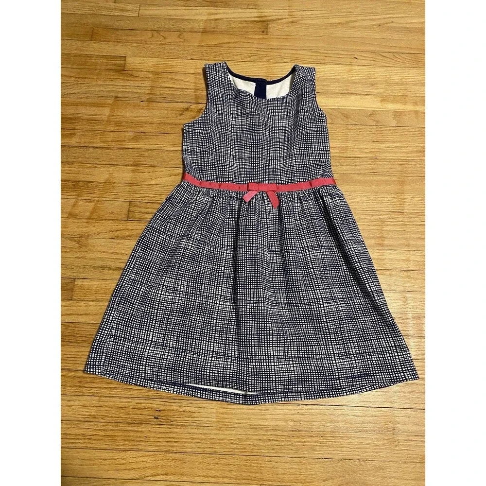 Gymboree Girl 8 Dress Sleeveless With Bow Button Closure